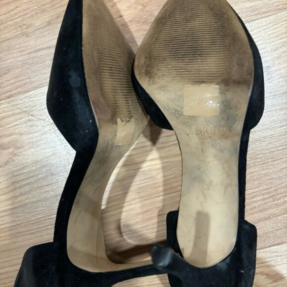 J.Crew Factory Women’s Black Suede D’Orsay Pumps - Size 8 - Picture 11 of 13